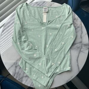 NWT PINK Long Sleeve Bodysuit size Small